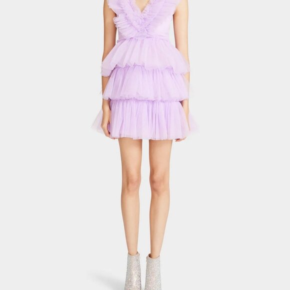 Betsey Johnson Tiered Tulle Dress Lavender - Picture 6 of 7